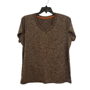 Xersion Women’s Heather Gray V-neck Short Sleeve Tee Size 1X